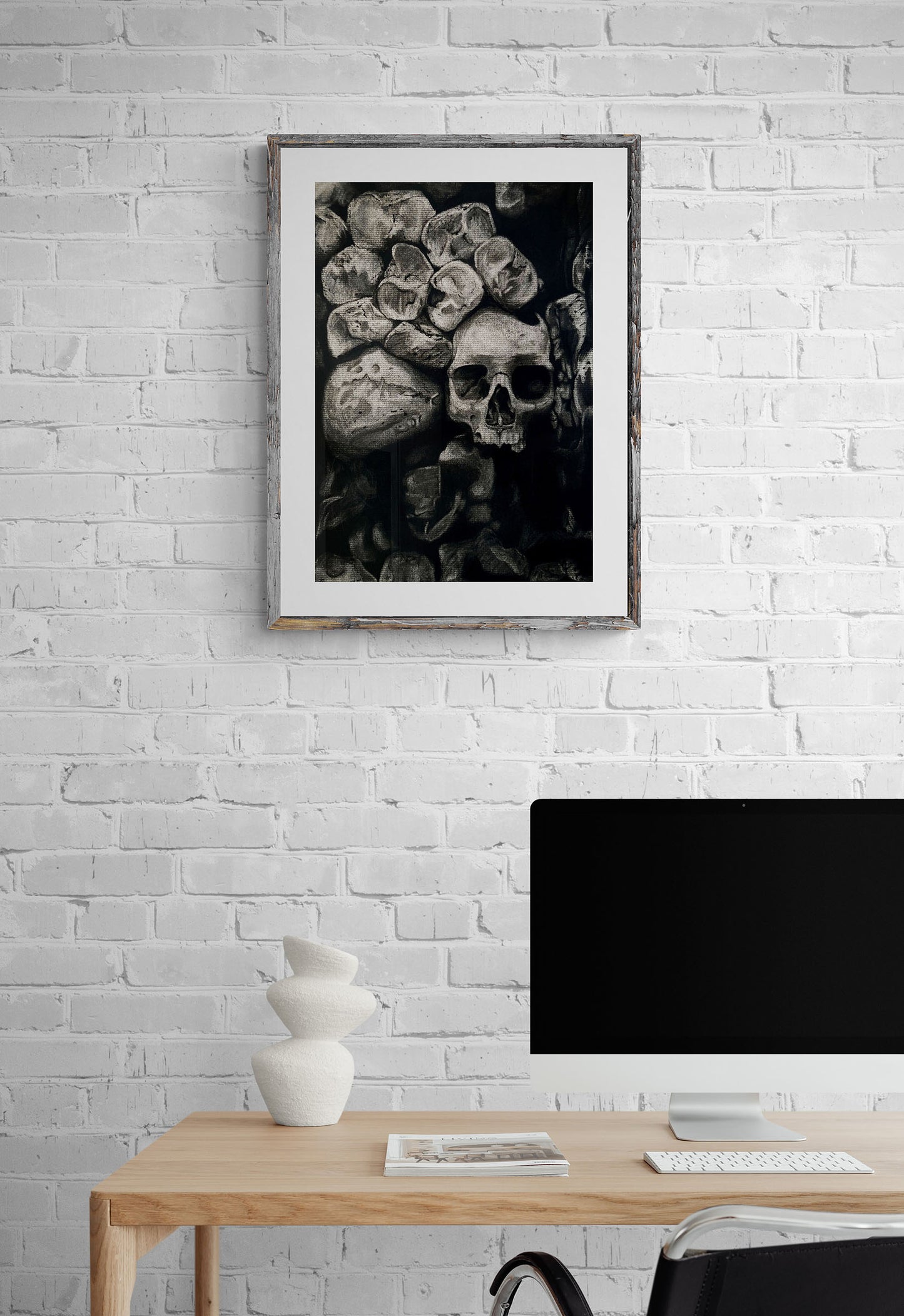 Catacombs of Paris - A Quiet Corner Print